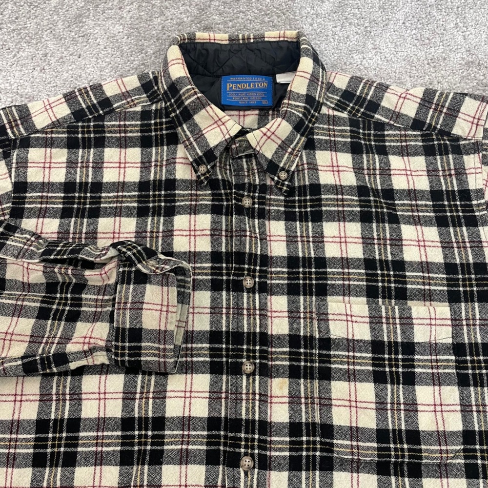 Pendleton Wool Shirt Mens Extra Large Plaid Button Down USA Made